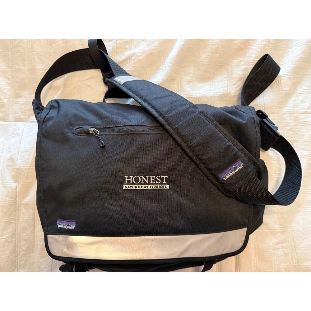 Vintage Patagonia x Honest Diaper Messenger Bag‎ Black Reflective RARE Collab